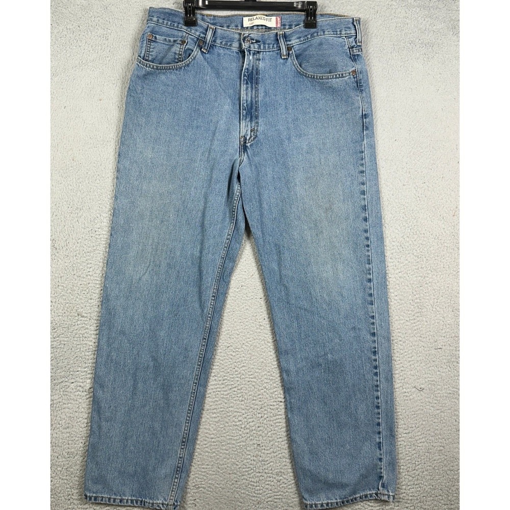 Levis 550 Jeans Mens 36X32 Blue Relaxed Fit Tapered Leg Red Tab 5 Pocket Denim